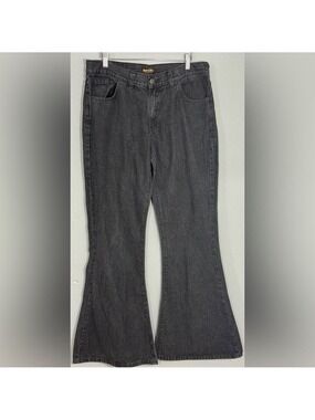 Run & Fly Black Denim Jeans Size 34 Flare Y2K